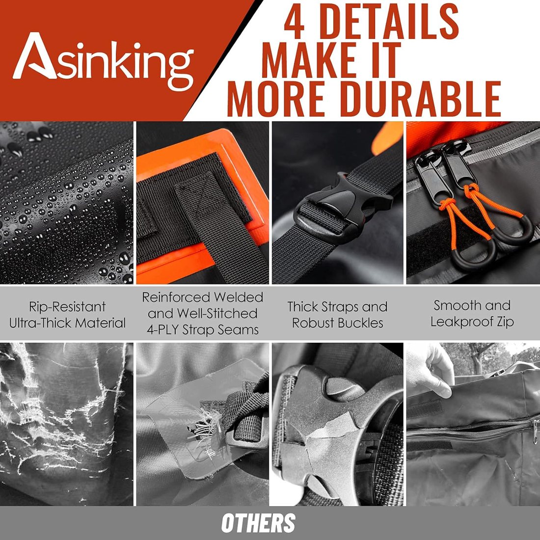 Asinking 840D Roof Bag, 15 Cu Ft — view 6