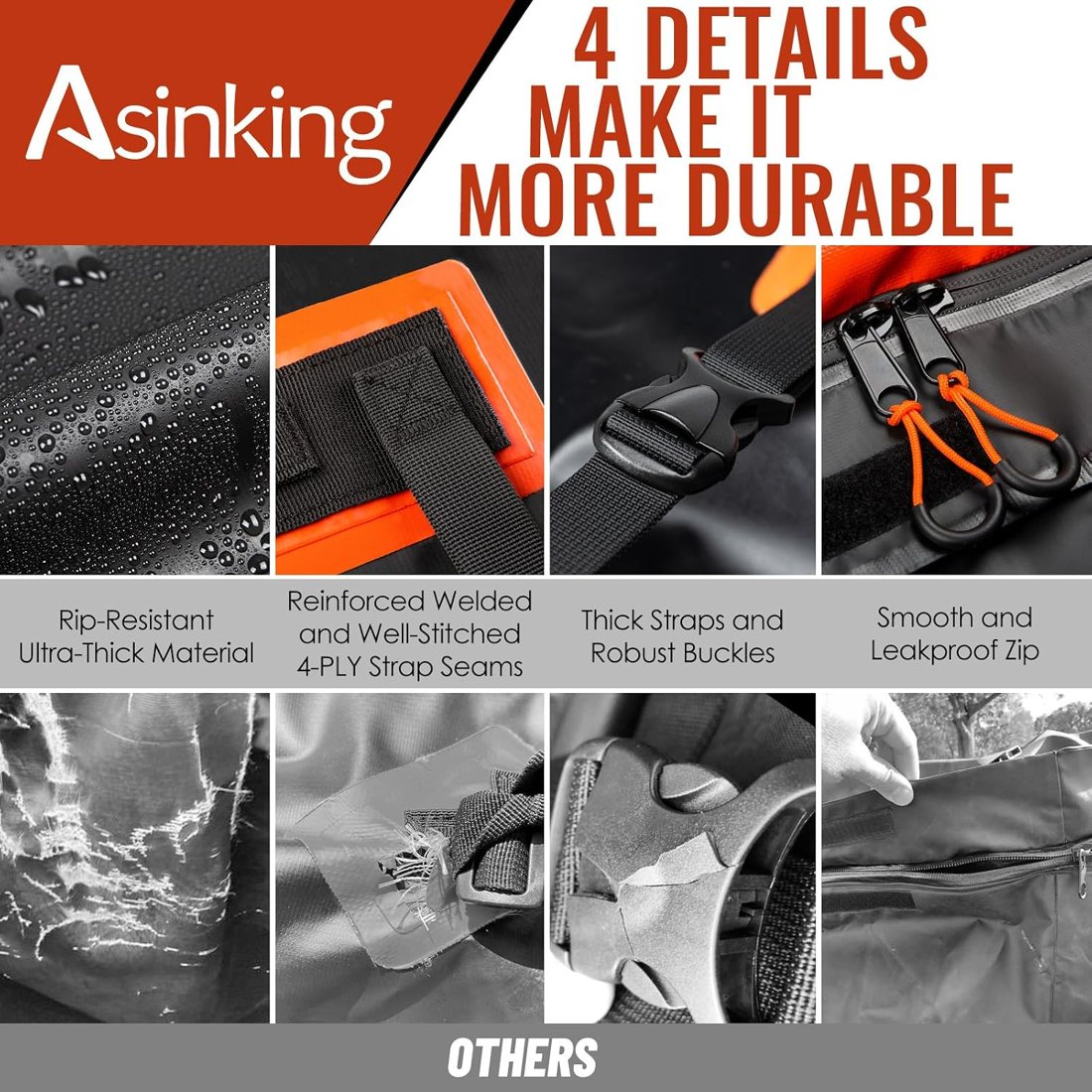 Asinking 840D Roof Bag, 16 Cu Ft — view 5