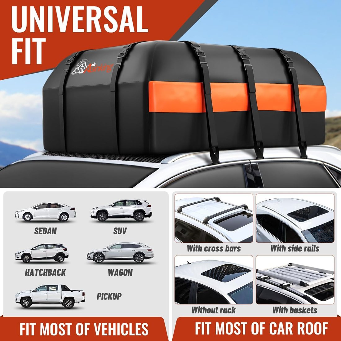 Asinking 840D Roof Bag, 16 Cu Ft — view 6