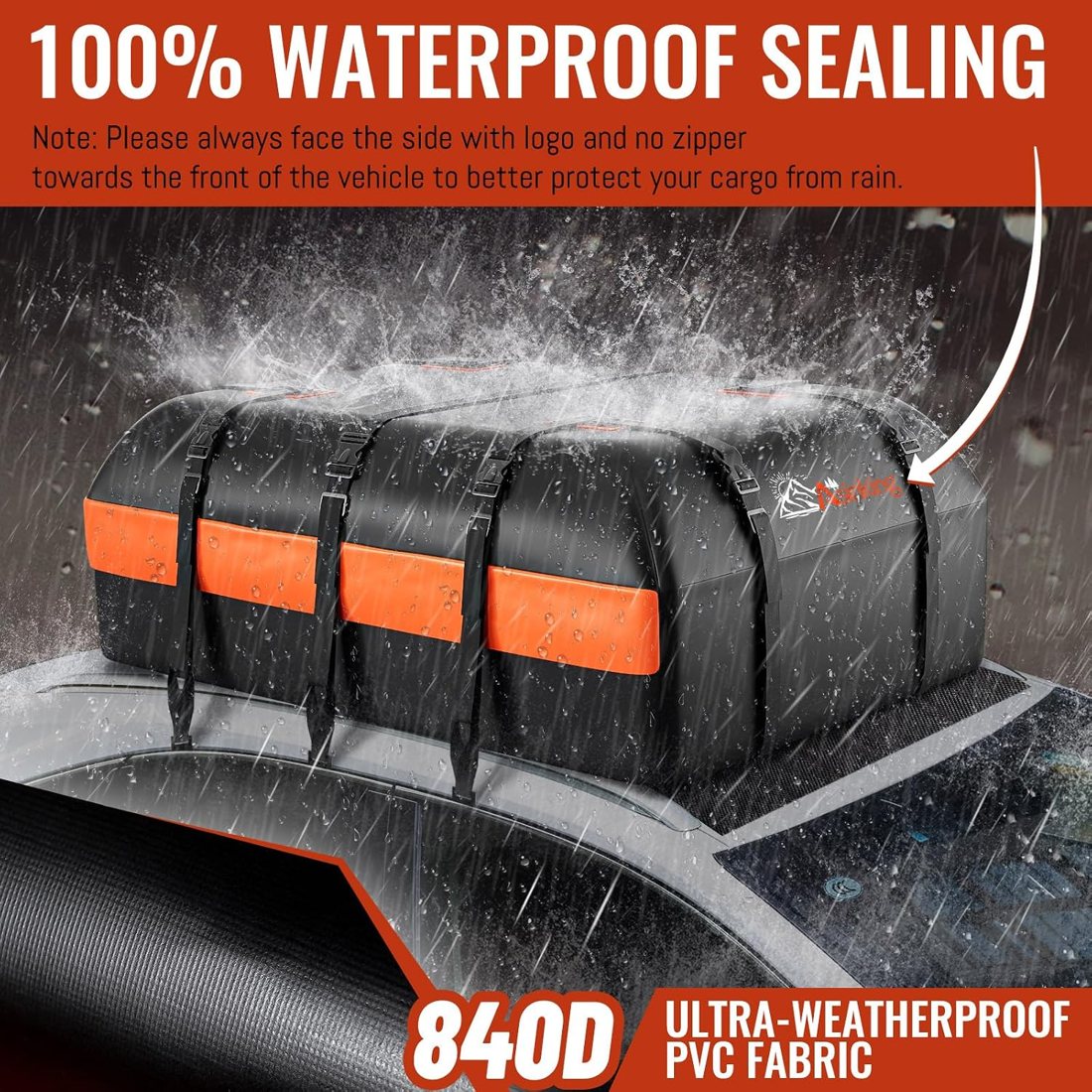 Asinking 840D Roof Bag, 22 Cu Ft — view 2