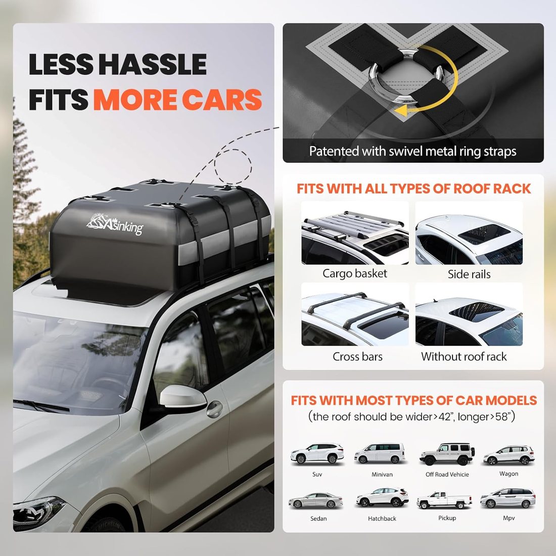 Asinking Triple-Reinforced Roof Bag, 21 Cu Ft — view 6