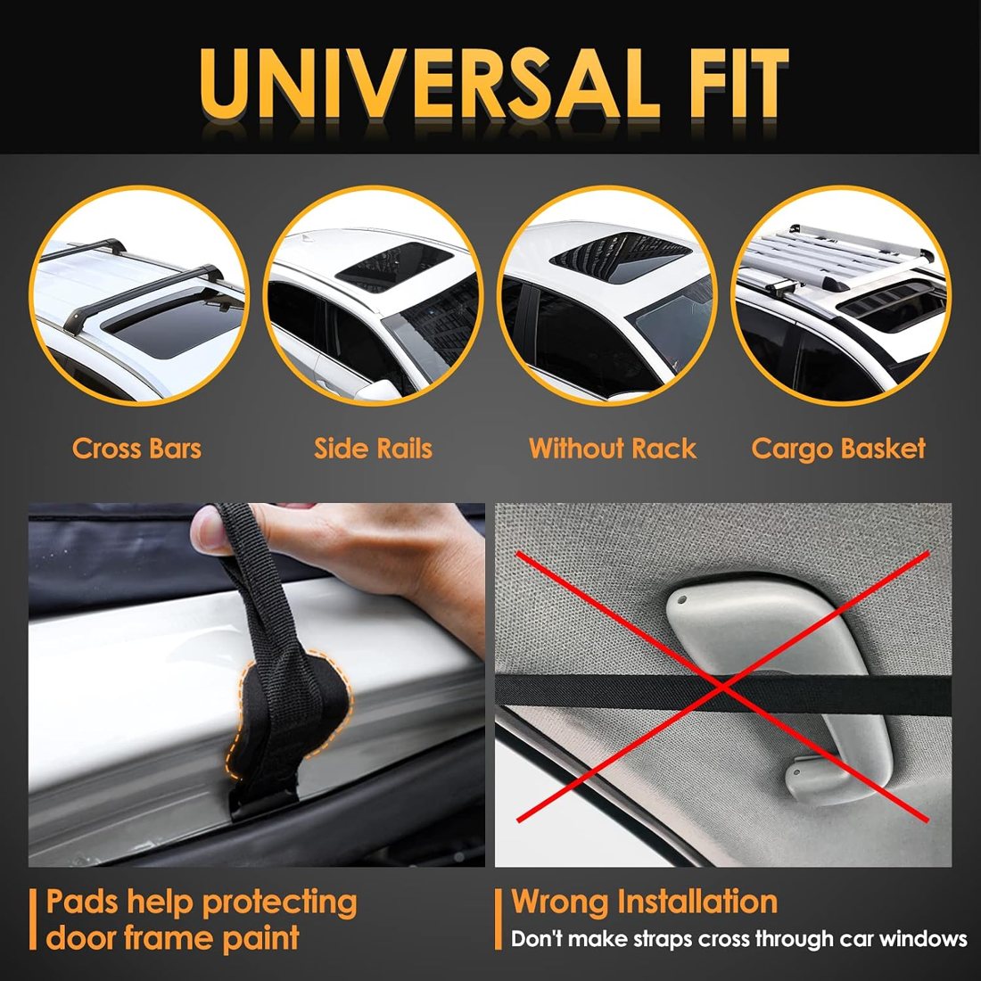 Asinking Ultimate Roof Bag, 20 Cu Ft, Black & Orange — view 6